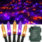 OEMG 12m 120 LED Halloween, Christmas & Party String Lights - 8 Modes, Battery & Outdoor & Waterproof, Orange & Purple Fairy, Curtain, House & Garden Roof Decor
