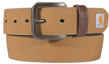 Carhartt Lässige robuste Herren-Gürtel, erhältlich in verschiedenen Stilen, Farben und Größen, Canvas-Entenbraun, 34