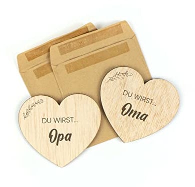 CONTRAXT Geschenk zur Schwangerschaftsverkündung für Werdende Großeltern | Holzschild mit Spruch Ihr werdet Oma & Opa Originelle Überraschung & Baby Verkündung