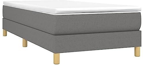 vidaXL Cadre de Lit, Lit Rembourré, Lit Simple, Lit Adulte, Meuble de Chambre à Coucher Intérieur, Moderne, Gris Foncé 80x200 cm Tissu