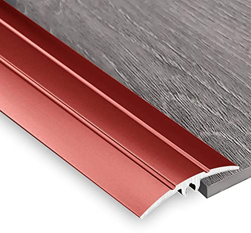 Floor Transition Strip Wood to Carpet Transition Strip, Aluminum Alloy Non Slip Floor Edging Trim Laminate, Flooring Seams Threshold Strips for Home, Store, Villa (Color : Red)