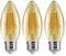 E27 Edison Screw Fitting LED Light Bulb 2.5W 20Watt Equivalent, Energy Saving, Filament Candle Chandelier Light Bulbs, Amber 2200K, Long-Lasting, Bright Led Bulbs, 200 Lumen, Non-Dimmable, Pack of 3