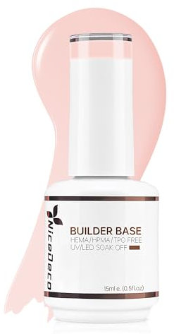 Nicedeco 8 in 1 Builder Base Strengthening Gel 15ml, UV/LED Clear Building Nail Gel in a Bottle for Hard Strong Nails Tips & Extensions, Gel Polish Nail Repair Nail Strengthen 002