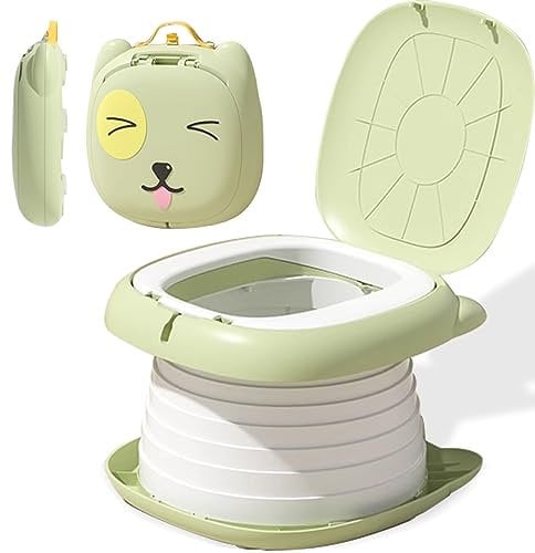 Siège de Toilette pour Enfants, Toilettes Pliantes pour Enfants, pot Pliant de Voyage Portable, Camping sur la Route ou Utilisation à la Maison avec sac de Secours Jetable