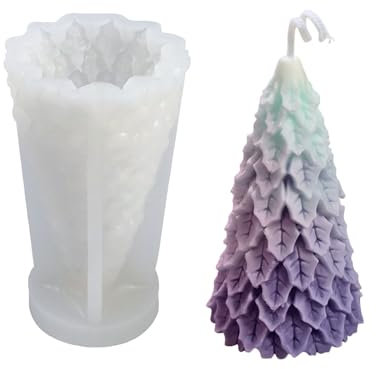 Vordpe Kerzenform Silikon Weihnachtsbaum Kerzenformen zum, Kerze Machen, für Harz Form, Silikonformen Gießformen, Aroma Kerzenform zum DIY, Weihnachten Deko (C)