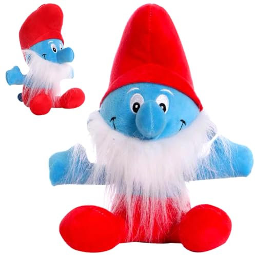 IOSCDH Smurfs Plüschtier, Anime Cartoon Schlümpfe Plüschtier Smurf Plüschtier Kuscheltier Stofftier Gefüllte Plüschpuppe,Mädchen Jungen Bett Kinderzimmer Dekor Themed Geburtstag Party Supplies(E)