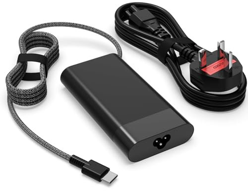 90W USB C Laptop Charger for HP Envy x360 2-in-1/Envy 17T 17t-cr100 17t-cw000,HP Pavilion X360/Pavilion Plus 14t-eh100 ZBook Firefly 14 16 G10 Mobile Workstation UK Power Adapter Cord