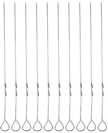 Brochettes de Kabob, Brochette de Barbecue Plate en Métal, Bâtonnets de Shish Kebob en Acier Inoxydable, Brochettes de Kebab Plates, Brochettes D'épée Réutilisables pour Barbecue, Camping, Ustensiles