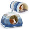 Glittme Meerschweinchenversteck Weiches Bett und Tunnel, 2 Pack Waschbarer Tunnel mit Hauszubehör für Hamster, Kaninchen, Hase, Kleintier