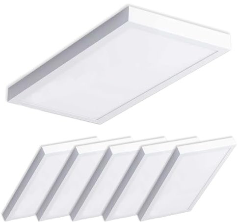 VZLED - Panel LED Superficie para Cocina, Plafón LED Techo, Pantalla 60x30, 30W Blanco Neutro 4000ºK (Pack 6)