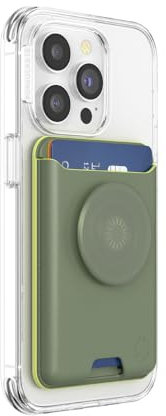 PopSockets: PopWallet für MagSafe - Mit Griff - Inklusive Adapterring für MagSafe - Schlanker, repositionierbarer Kartenhalter für Smartphones und Hüllen - SoftGoods - Eucalyptus