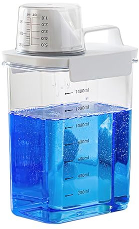 DAKLUNAR Waschmittel Aufbewahrung, Waschpulver Aufbewahrungsbox Waschmittel Dosierhilfe Waschmittelbox Waschpulver Box WaschmittelbehäLter Waschmittel Spender mit Griff und Skala (1800 ML)
