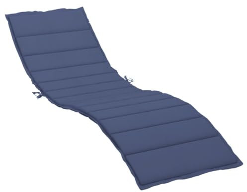 vidaXL Sonnenliegen Auflage, Liegenauflage mit Schaumstofffasern, rutschfest Polsterauflage für Gartenliegen Liegestuhl, Marineblau Oxford-Gewebe
