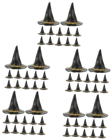 Amosfun 60 Stück Mini Hexenhüte Winzige Hutbezüge Mini Miniatur Hüte Kleine Hexenhüte Zum Basteln Hexenhut Dekoration Mini Hüte Zum Basteln Winzige Hüte Für Puppen Mini Puppenhüte
