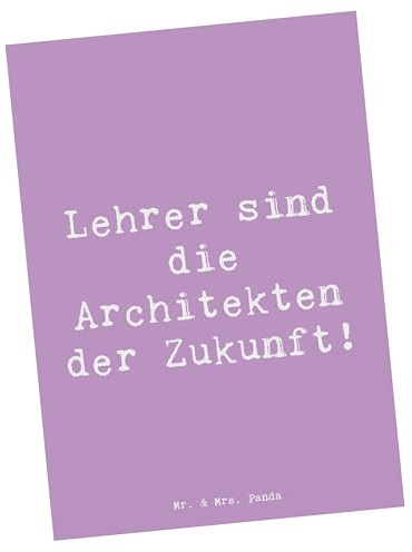 Mr. & Mrs. Panda Postkarte Spruch Lehrer Zukunftsarchitekten - Geschenk, liebevoll handgefertigt, Postkarten, Ansichtskarten, Lieblingslehrer, Danke sagen, Inspiration, Grußkarte, Appreciation