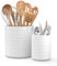 2 Pack Ceramic Utensil Caddy, Large Spatula Holder, Farmhouse Kitchen Decor for Silverware Spoon Crocks