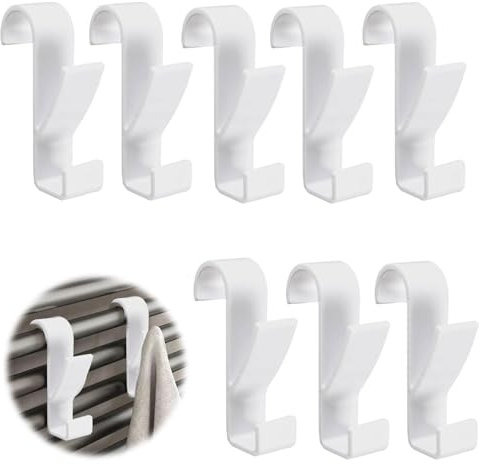 8Stück Haken für Rundheizkörper,handtuchhalter heizkörper,Mehrzweckhaken für Rundheizkörper,haken heizung badheizkörper,haken für handtuchheizkörper,heizkörper haken,für alle Standard Heizkörper(Weiß)