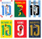 Set of 6 Football Posters, Ronaldo, Messi, Mbappe, Neymar, Modric, Kane Set Leinwand Poster Wandkunst Dekordruck Bild Gemälde Für Wohnzimmer Schlafzimmer Dekoration Unframe-style 08x12inch(20x30cm)
