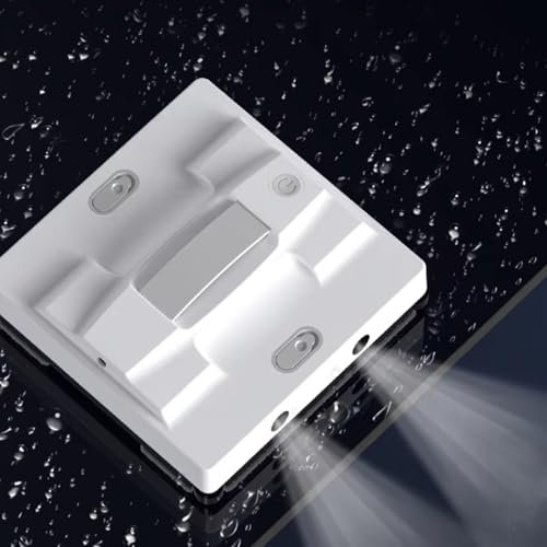 Robot De Nettoyage De Vitres, Machine De Nettoyage De Vitres Intelligente, Lave-Vitres Avec PulvéRisation D'Eau Automatique, Forte Aspiration, Pour FenêTre/Porte VitréE/Carrelage,White
