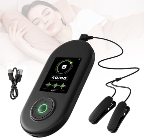 Fortschrittliches Schlafhilfegerät, Einschlafhilfegerät Einschlafhilfe Insomnie Therapiegerät CES Reduziert Angstzustände Gerät zur Vagusnervstimulation mit Ohrclips Schnellen und Tiefen Schlaf