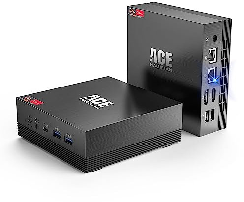 ACEMAGICIAN AM07 Mini PC, AMD Ryzen 5 5500U(6C/12T, hasta 4.0 GHz), Mini Ordenador Windows 11 Pro 16GB DDR4 RAM 512GB M.2 2280 NVMe SSD Graphics 7 Core 1800 MHz,Dual Ethernet,for Office/Gaming