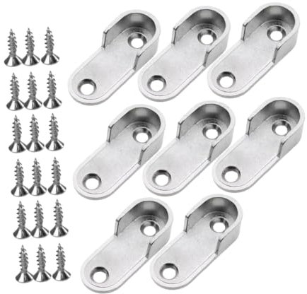 UKCOCO Kleider Schrank Kleider Stange Hängestangen Für Kleidung Kleiderstange Für Schrank Schrankstange Zum Aufhängen Von Kleidung Endstützen Für Kleiderstangen Silver Zinklegierung