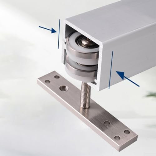 Sistema di binari per porte scorrevoli costruito per porte pesanti, funzionamento regolare con una capacità di 60 kg (binario superiore della porta)