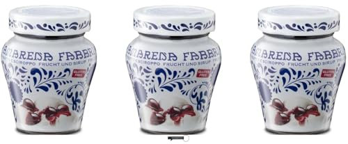 Fabbri Amarena Ciliegie in Sciroppo, 230 g, Set di 3, Senza Glutine, Vaso Decorativo in Vetro, + portachiavi italy shop service