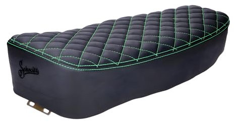 Sitzbankbezug Schmitt Raute gesteppt 620x230x100mm, schwarz/grün für Simson S50, S51, S70