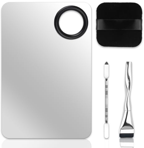 4 PCS Make-up Palette Set，Enthalten Make up Palette Pinsel, Rührstäbchen und Puderquasten für Künstler Frauen Mädchen Koreanisches Profimischpalette Nail Art zubehör