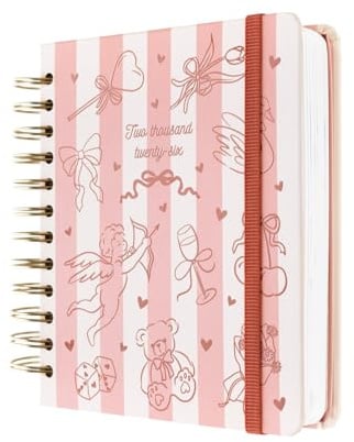 Kokonote Kalender 2026 Buchkalender Terminplaner 2026 Coquette 17,5 x 15 cm - Jahreskalender mit Wochenplaner - Planner Terminkalender 2026