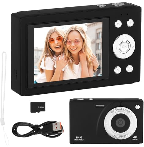 COHEALI 64gb Retro Camera Compact Shoot Screen Memory for Travel Cute Digital Camera for Teens Girls Beginners