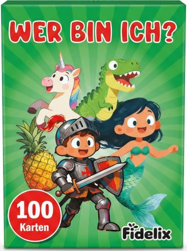 Wer bin ich? Spiel für Kinder | Großes 100-Karten-Set in stabiler Box | Reisespiele, Familienspiele & Lernspiele | Geschenk für Mädchen & Jungen | Spiele ab 5, 6, 7, 8, 9 Jahre | Spielzeug Outdoor