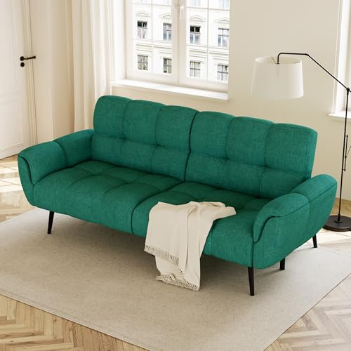 JIEXI Sofa Mit Schlaffunktion, Klappsofa Sofa 3 Sitzer, 155x85cm Schlafsofa, Bequemes Geeignet Für Wohnzimmer, Schlafzimmer, Zimmer, Büro(Grau)