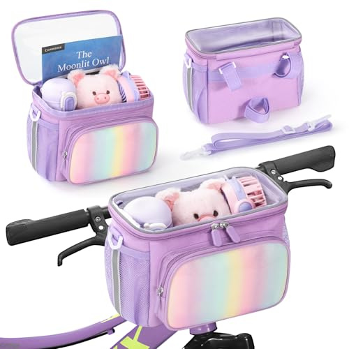 Kinderfahrradkorb, Vorderrahmen-Lenkertasche für Kleinkinder, Roller, Dreiräder, Fahrräder, süßer Kleiner Stoff-Fahrradkorb für Jungen und Mädchen
