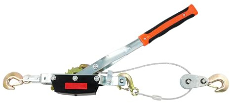 Handhebelseilzug 5 Tonnen Tragfähigkeit, 2.3 m Drahtseil,Seilzug mit Ratsche Hand Power Puller, Seilwinde mit Sicherheitslasthaken, Anti-Reverse-Mechanismus, für Fahrzeug Rettung