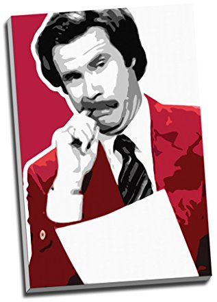 Anchorman Leinwanddruck Film Film Ron Burgundy Art Wand Bild Kunstdruck auf Leinwand groß A1 76,2 x 50,8 cm (76.2 cm x 50.8 cm)