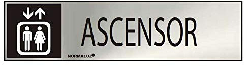 NORMALUZ 08939 Cartel INFORMATIVO Ascensor (INOX Adhesivo 0.8MM) 5X20CM, Multicolor