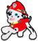 Paw Patrol Marshall - Aufnäher, Bügelbild, Aufbügler, Applikationen, Patches, Flicken, zum aufbügeln, Größe: 7 x 6,2 cm
