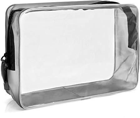 MyGadget Busta Trasparente da Viaggio - Beauty Case Waterproof con Cerniera - Travel Pouch per Cosmetici Liquidi Contenitore - Borsa Taglia L