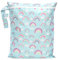 Bumkins Waterproof Wet Bag for Baby, Travel, Swim Suit, Cloth Diapers, Pump Parts, Pool, Gym Clothes, Toiletry, Strap to Stroller, Daycare, Zipper Reusable Bag, Wetdry Packing Pouch, Rainbows Blue