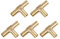 X AUTOHAUX 12 mm Schlauchstutzen, Messing, 3-Wege-Adapter für Luft, Wasser, Öl, 5 Stück