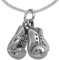CLEVER SCHMUCK Boxer Halskette Anhänger kleine Boxhandschuhe als Paar 12 x 8 mm Kette Panzer 42 cm Sterling Silber 925 im Schmucketui
