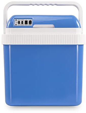 electriQ 24l Portable Hot Cold Electric Cool Box with 12v and Mains Plug