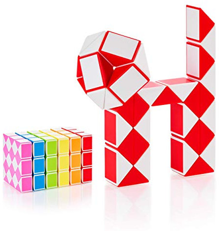 CUBIDI® Original Magic Snake - 36 Blöcke Rot | Knobelspiele für Kinder und Erwachsene | Ideal als Mitgebsel Kindergeburtstag, Kindergeburtstag Gastgeschenke oder kleine Geschenke für Kinder