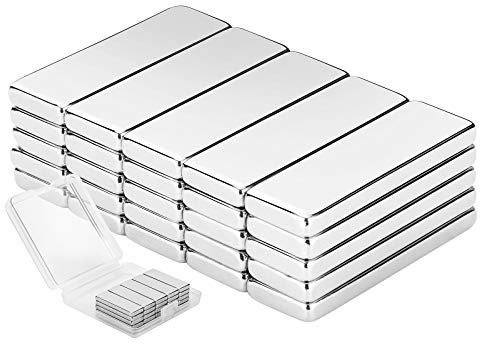 Mini Neodym Magnete für Magnettafel, Wukong 25 Stücke super starker Magnete 30x10x3mm Viereckig Ziegel kräftig für Pinnwand, Whiteboard, Magnetboard, inkl. Aufbewahrungsbox