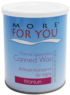 More For You Titanium (Pink) Warmwachs mit dose - Sir Wax Dose für Profi Salon - Warm-/Heißwachs - DosenWax Haarentfernung Pflanzenkonserve (Titanium, 800 ml (1er Pack))
