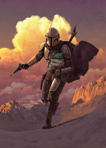 Komar Star Wars Vlies Fototapete - Mandalorian Escape - Größe: 200 x 280 cm (Breite x Höhe) - Arvala-7, Nevarro, Kinderzimmer, Tapete - IADX4-020