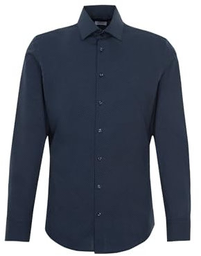 Seidensticker Herren Business-Hemd - Slim Fit - Bügelfrei - Kent-Kragen - Langarm - Print - 100% Baumwolle