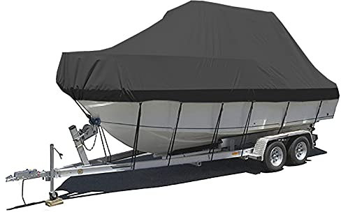 AMGJ Housse de Bateau à Toit Rigide/T-Top Tissu Oxford 600D Imperméable Résistante aux UV Bache pour Bateaux T-Top,Noir,883cm x 550cm